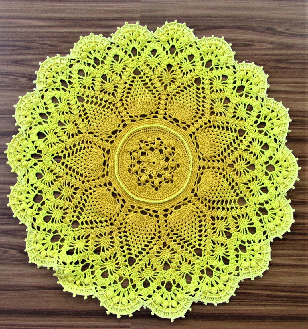 TABLE TOPPER DRESSER Scarf Doily Handmade Round Cotton in Etsy