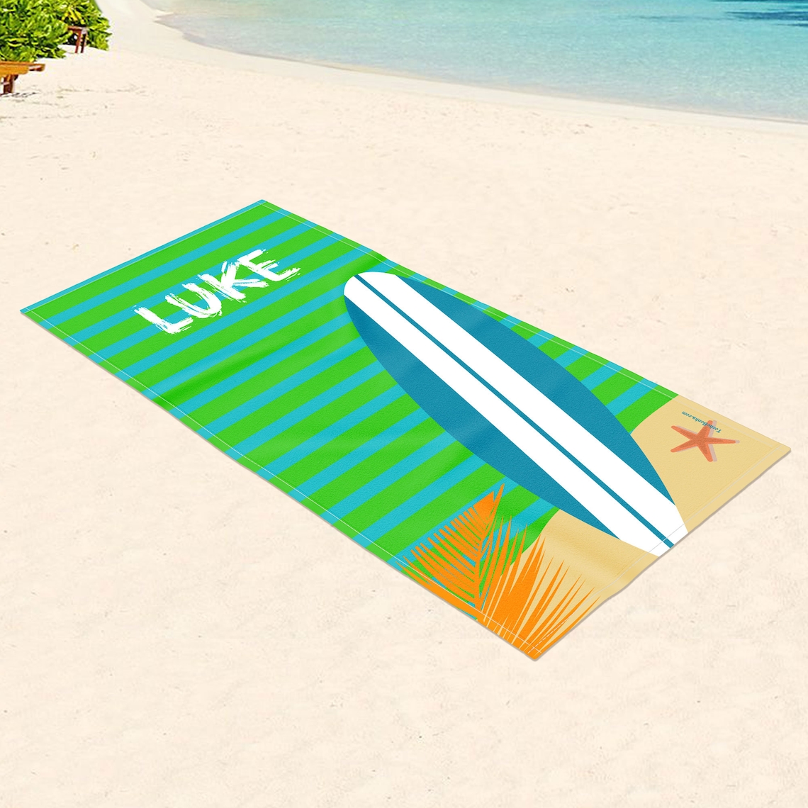 Surf Board Beach Towel Personalized Kids Beach Towel Etsy