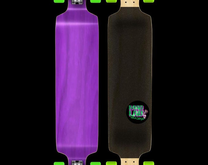 Featured listing image: Custom Hand-Painted Double Drop Longboard | One-of-a-Kind Rideable Art | Mad Lab Originals