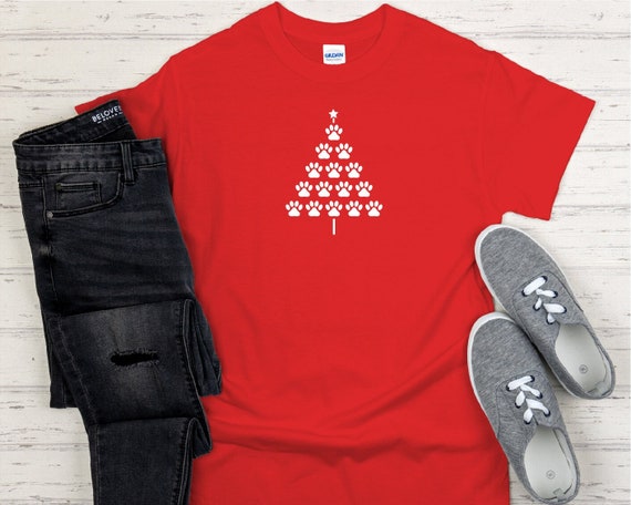 Pawprint Christmas Tree Unisex Shirt 