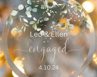 Personalized engaged Ornament/custom engagement christmas ornament gift/engagement party gift/engagement gift with names/gift for couple