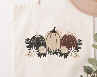 Pumpkin hello autumn Canvas Tote Bag/cute pumpkin bag/halloween bag/gift under 20/holiday gift/stocking stuffer/secret santa gift/unique bag