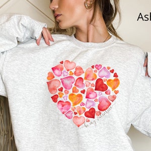 Be my valentine heart Crewneck Sweatshirt/Personalized heart shirt/cute heart shirt/valentine&#39;s day sweater/love sweatshirt/Vday sweatshirt