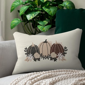 Hello autumn fall pumpkin Lumbar Pillow Cushion/thanksgiving pillow/halloween cushion/cute pumpkin pillow/cute home decor gift/gift under 25