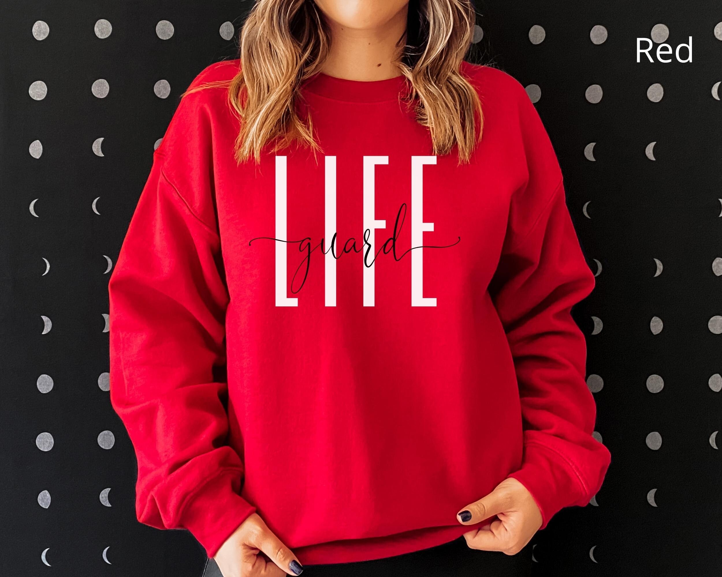 VTG Lifeguard Sweatshirt Hoodie Santa Cruz CA Red M 12/14 Teen