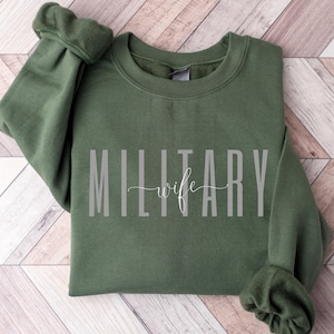 Military wife Crewneck Sweatshirt/military wife pullover/Proud military wife gift/gift for  wife/Deployment Gift/military Graduation