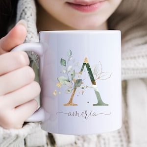 Personalized initial Name Mug/Custom Name Coffee Mug/Initial Monogram mug/Personalized Gift for Her/christmas mug gift/cocoa coffee  mug