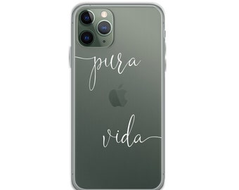 Pura Vida Clear iPhone Case/cute iPhone case/gift for tica/spanish phone case/iPhone 13 12 11 Pro Max mini XS XR X 8 Plus 7 SE/gift case