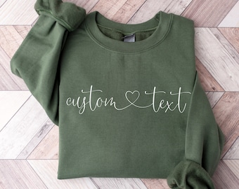 Custom crewneck sweatshirt/Custom Text Shirt/Personalized sweatshirt/Customizable Matching sweater/Special Gift For Her Him/matching shirt