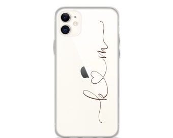 Personalized clear iPhone Case/custom clear case for iphone/Monogram iPhone case/iPhone 13 12 11 Pro Max mini XS XR X 8 Plus 7 SE/gift case