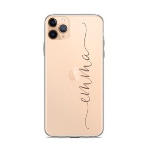 Personalized custom clear iPhone Case/Handwritten Cursive Script Signature Name/iPhone 13 12 11 Pro Max mini XS XR X 8 Plus 7 SE/gift case