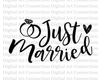 Just Married SVG, Newlyweds Cut File (Digital Download)