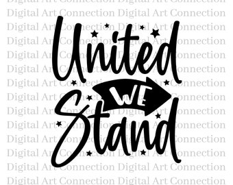 Uniti resistiamo SVG, file di taglio patriottico (download digitale)