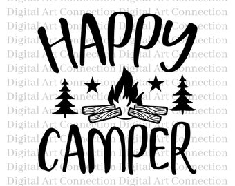 Happy Camper SVG, Outdoor Camping Cut File (Digital Download)