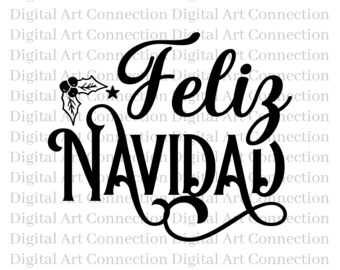 Feliz Navidad SVG, Spanish Christmas Cricut Cut File (Digital Download)