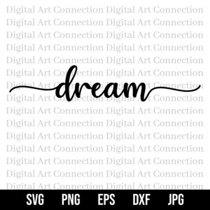 Dream SVG, Dream Word SVG, Dream Stylish Word Text svg, Text svg, Stylizowany tekst svg, Word svg, Jedno słowo svg, Cricut Cut File
