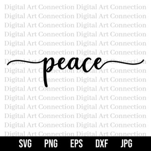 Paz SVG, Paz Palabra SVG, Paz Texto de palabra elegante svg, Texto svg, Texto estilizado svg, Palabra svg, Una palabra svg, Archivo de corte Cricut