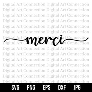 Merci SVG, Merci Word SVG, Merci Stylish Word Text svg, Text svg, Stylized Text svg, Word svg, One Word svg, Cricut Cut File