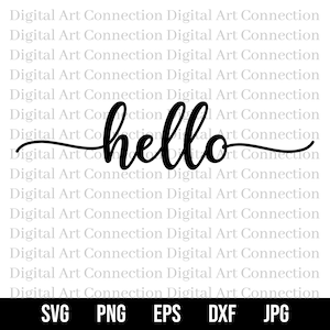 Hallo SVG, Hallo Wort SVG, Hallo stilvolle Wort Text svg, Text svg, stilisierter Text svg, Wort svg, ein Wort svg, Cricut Cut File