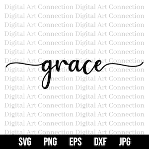 Grace Cursive Word SVG, snygg textklippsfil