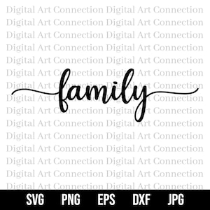 Family SVG, Family Word SVG, Family Stylish Word Text svg, Text svg, Stylized Text svg, Word svg, One Word svg, Cricut Cut File