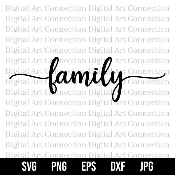 Family SVG, Family Word SVG, Family Stylish Word Text svg, Text svg, Stylized Text svg, Word svg, One Word svg, Cricut Cut File