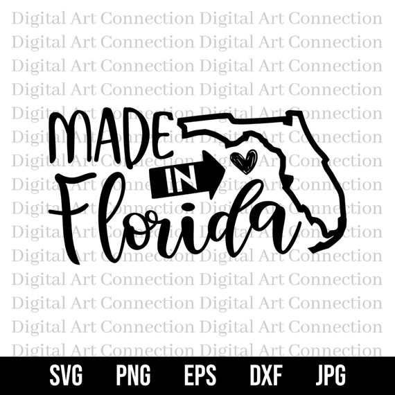 Made in Florida SVG, Florida Home State Cut File (Digital Download)