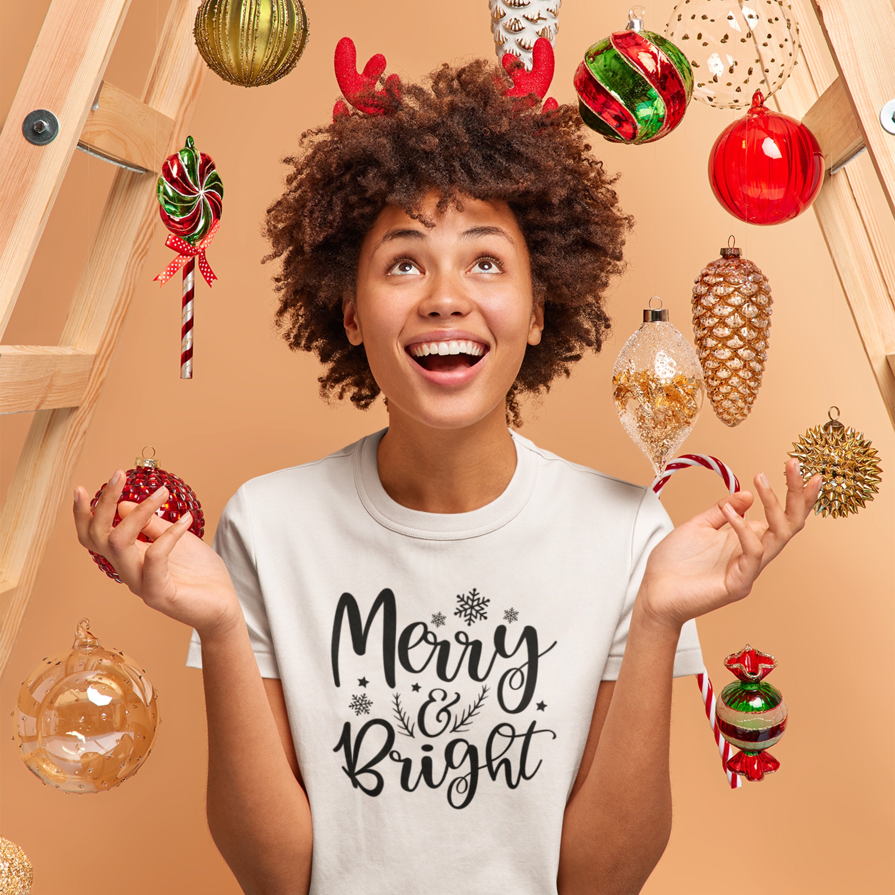 Merry & Bright Christmas SVG, Cricut Cut File (digital Download) - Etsy