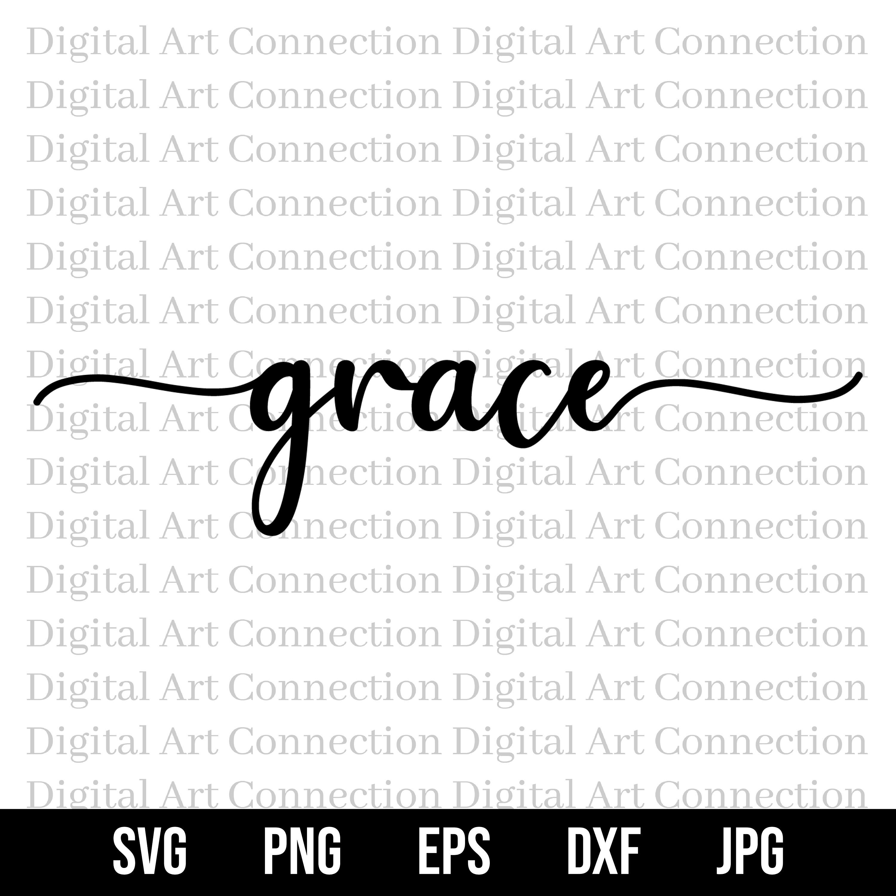 Grace Is Cursive Grace Cursive Word SVG, Stylish Text Cut File - Etsy