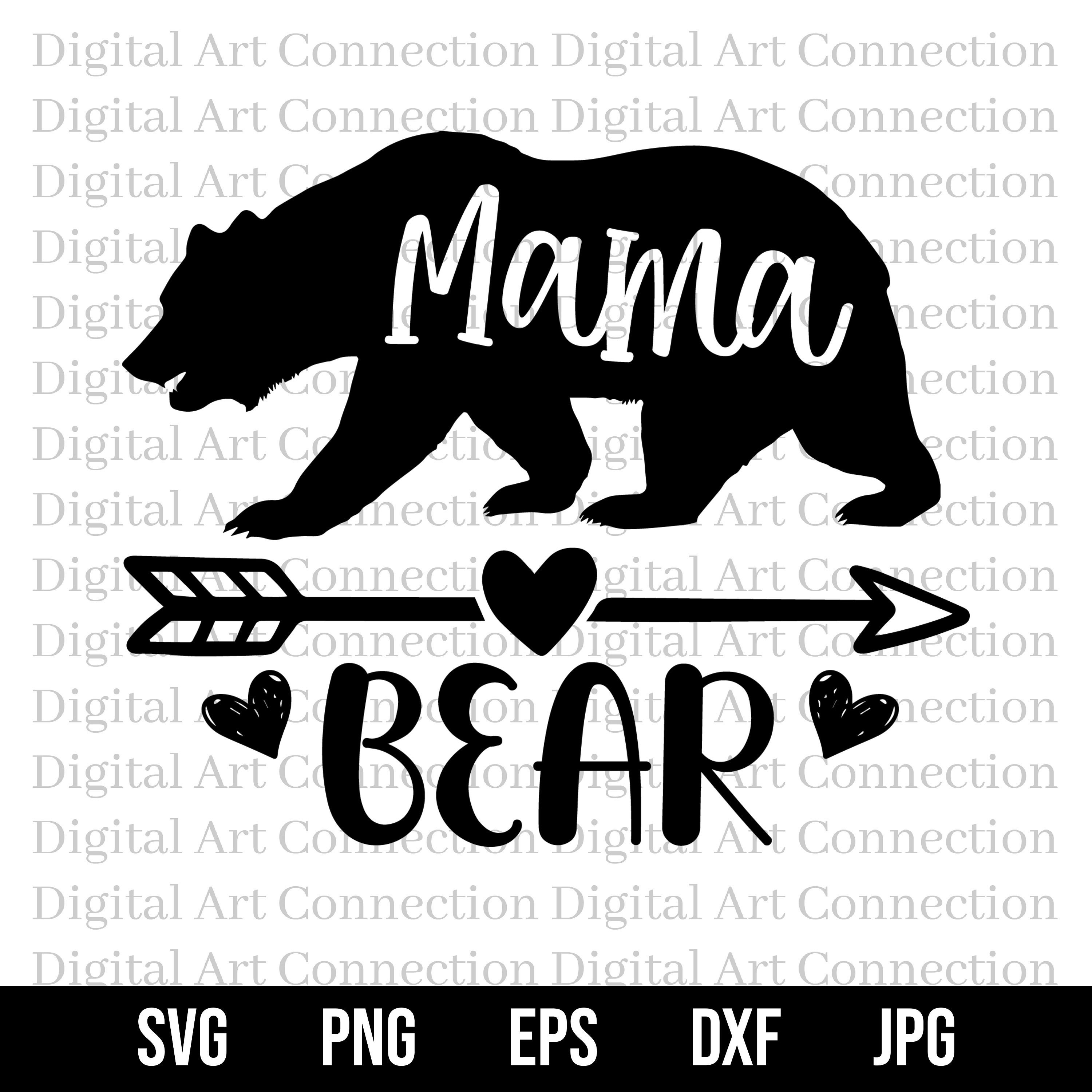 Mama Bear With 1 Cub White Vinyl Decal Sticker