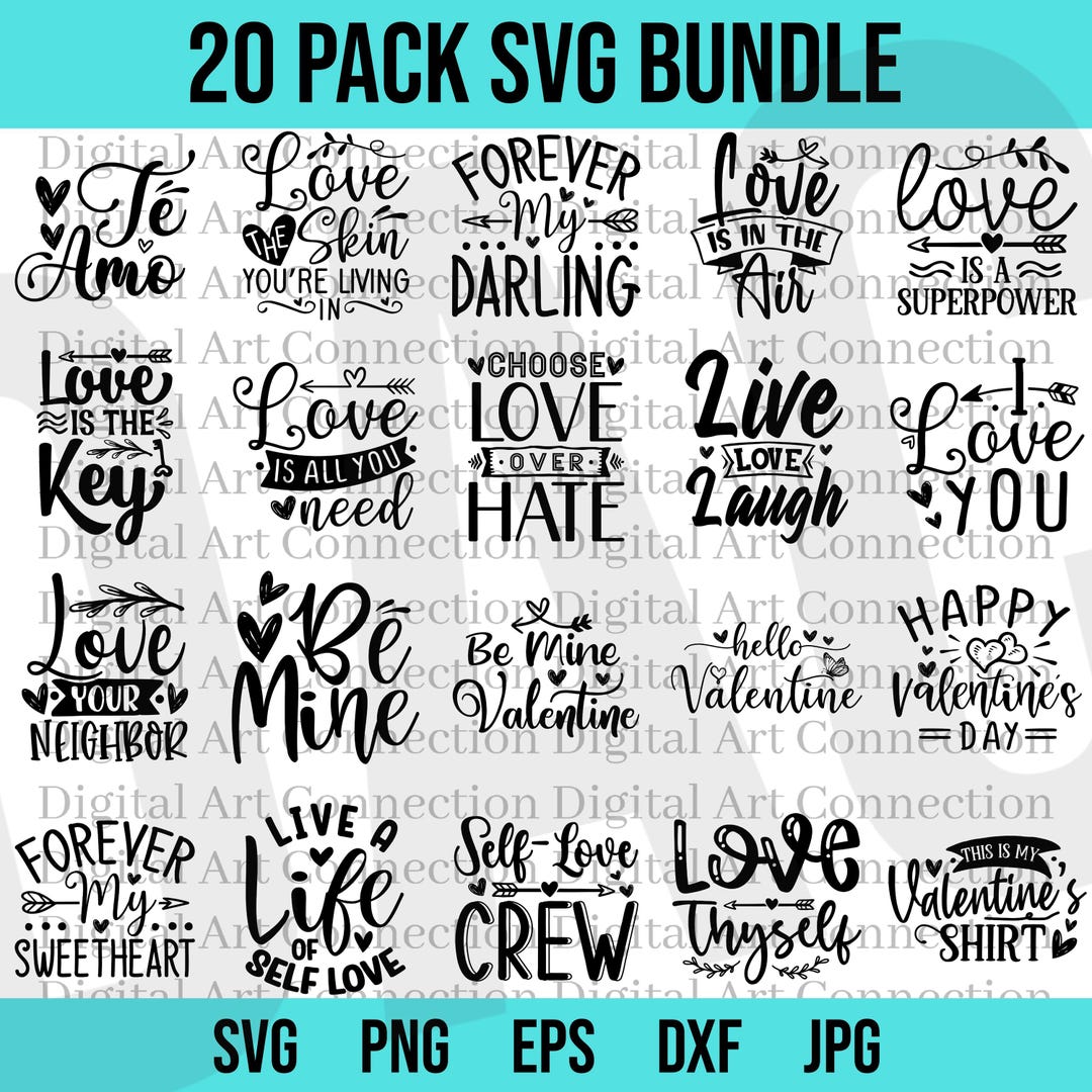 Love SVG Bundle, Cut Files for Cricut, Valentine's Day (digital ...