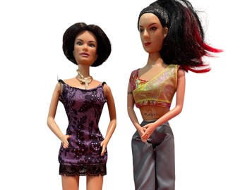90-tals vintage Spice Girls-docka - Sportig Spice Mel C SJUNGER och elegant Spice-docka Victoria Beckham