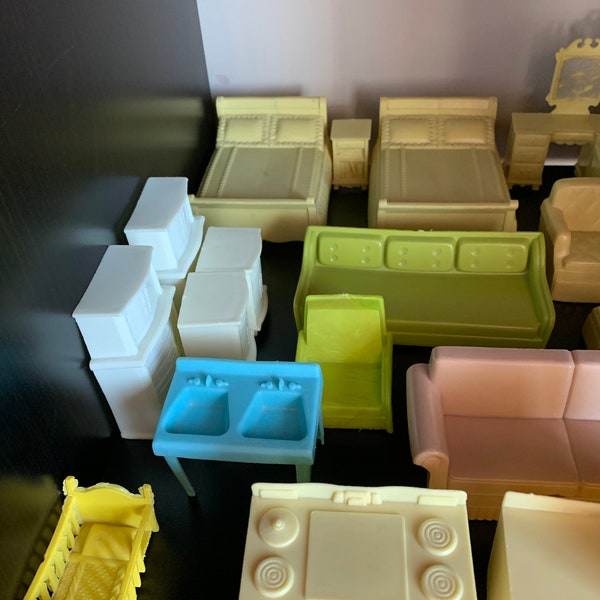 Huge lot of 1960s Marx Doll House Furniture