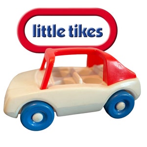 Vintage Little Tikes Rot | Weiß | Blau | Toddle Tots Familienauto | Chunky |