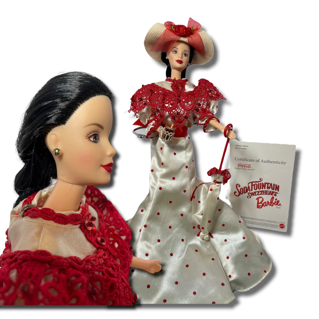 Vintage Barbie Coca Cola Soda Fountain Sweetheart 1996 1st in the Series Mattel Certificate Etsy