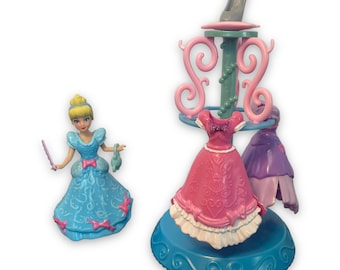Vintage Disney Askungen Prinsessa Roterande Ställ | Polly Pocket | Magisk Klämma | Mattel