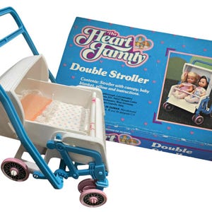 Famille vintage Barbie Mattel Heart | Poussette double | Jeu 2293 | RARE