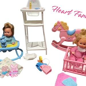 Vintage Barbie Heart Family | Playroom | Rocking Horse | Playpen | Highchair | Toddler Kids