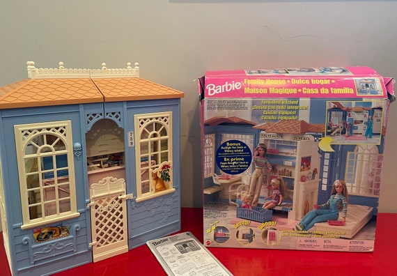 Vintage Mattel Barbie 1998 Fold Out Family Cottage Blue House With Turning Rooms Etsy Australia