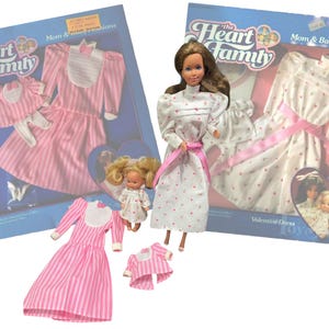 Vintage The Heart Family Mom and Daughter | Rare Fashion Set | Pink Stripe | Hearts