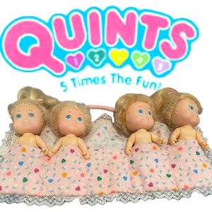 Vintage Quints Mini Dolls | Tyco | 1990s | 5 times the FUN | Set of 4 Dolls - missing 1 girl.