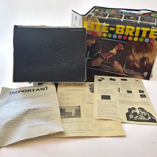 Vintage Lite Brite | Original Box with Instructions | 1977 Hasbro | Blank Sheets