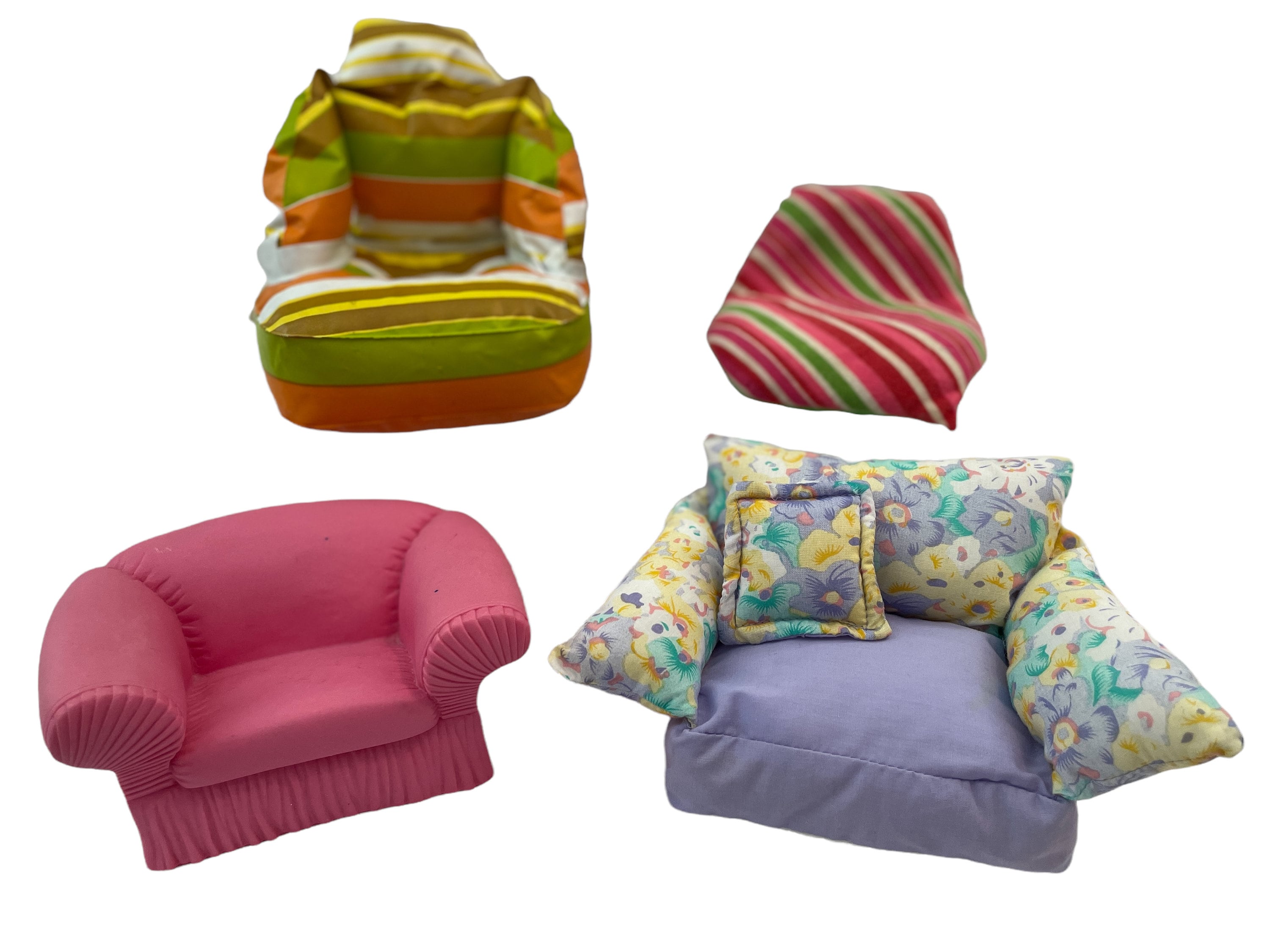 Buy Vintage Barbie Retros Chairs. Inflatable. Fabric. Plastic