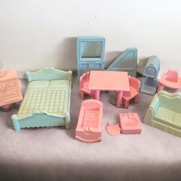 Vintage Playskool Dollhouse Furniture  | Replacement Parts |Dog Bed or Dollhouse | Bedroom | Sofa | Victoria House