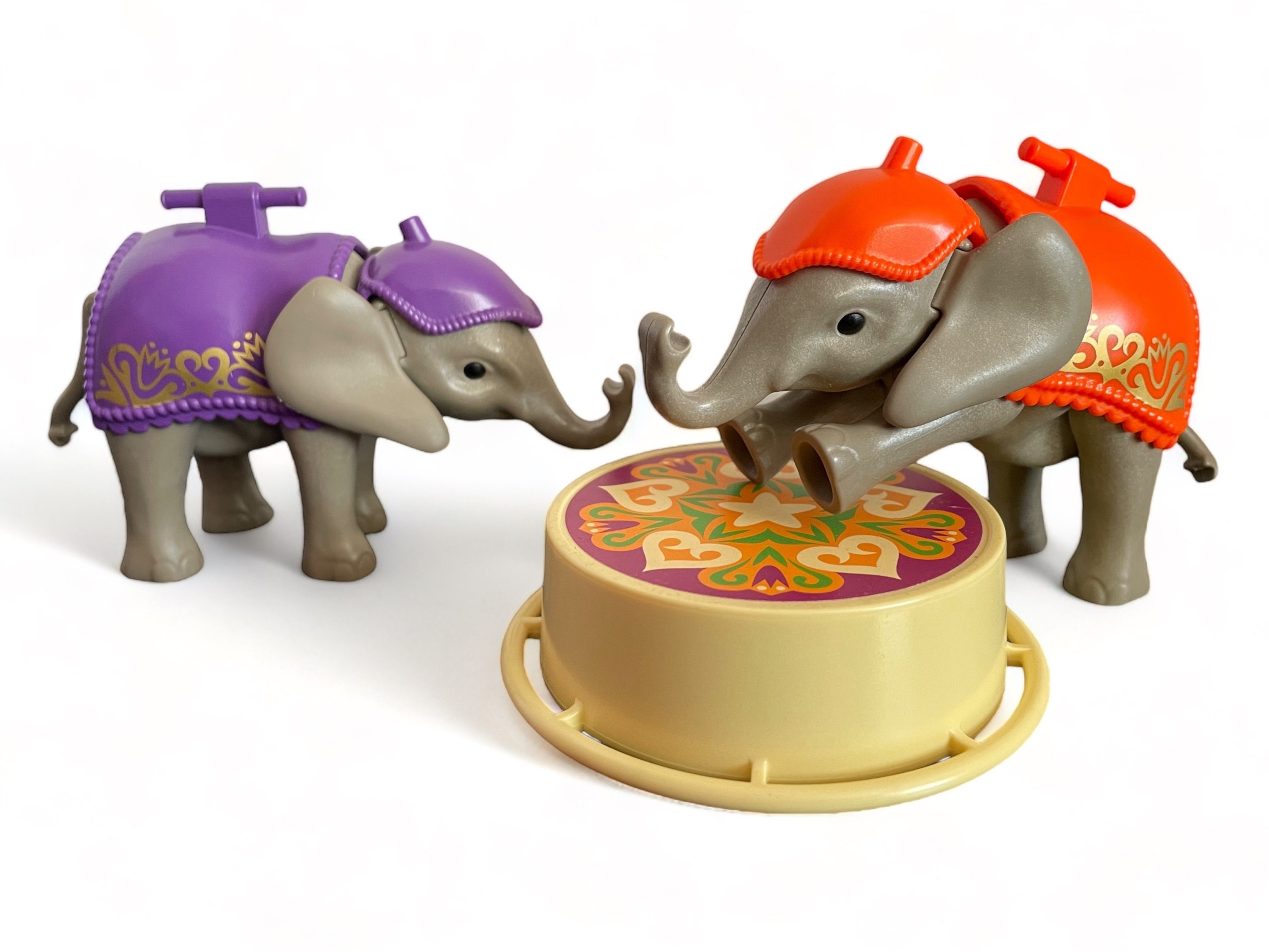 Vintage Playmobil Elephants Circus Animals GEOBRA 4235 Purple and