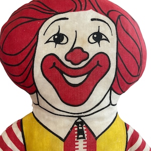 Vintage ORIGINAL Ronald McDonald Stuffed Mascot | 1970s | Cloth Doll