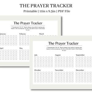 Daily Prayer Tracker, Habit Tracker Printable, Monthly Habit Track Template 11 x 8.5 in