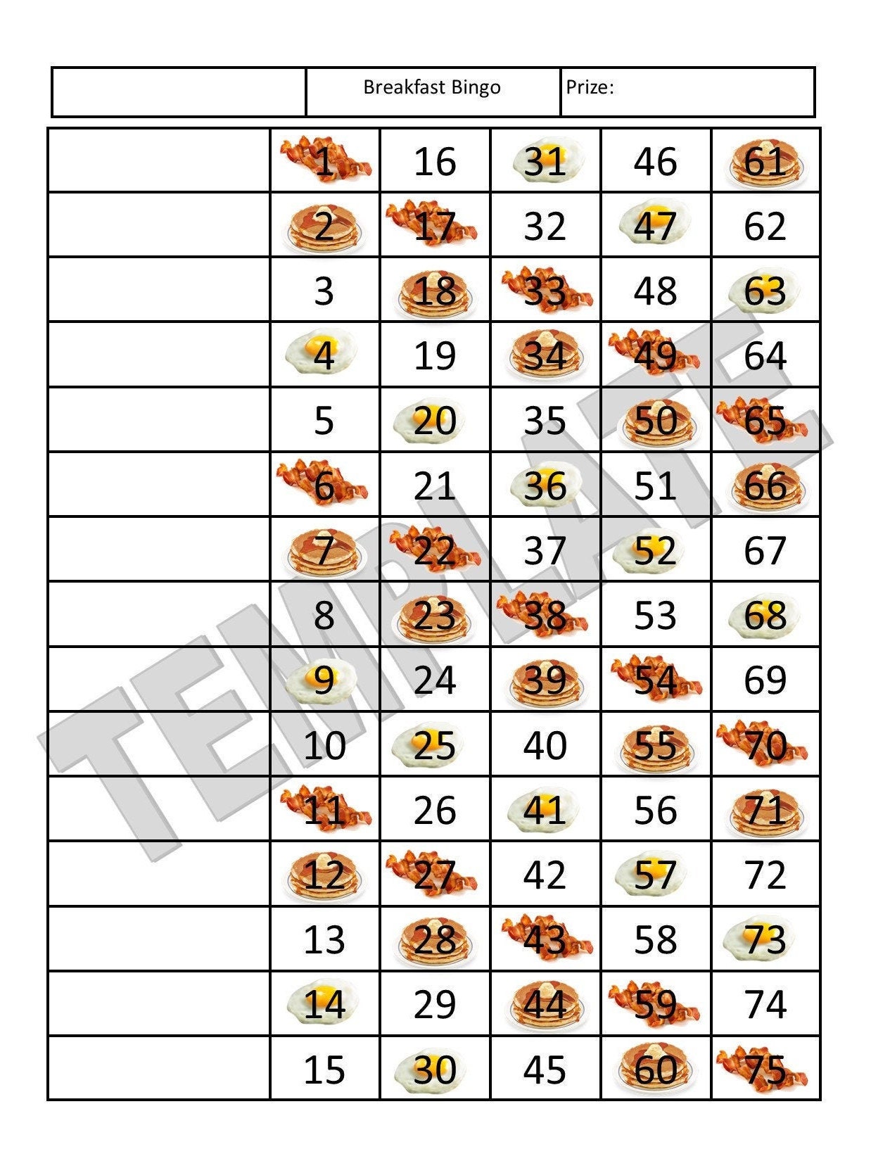 Single Custom Laminated Bingo Cards. Etsy Canada