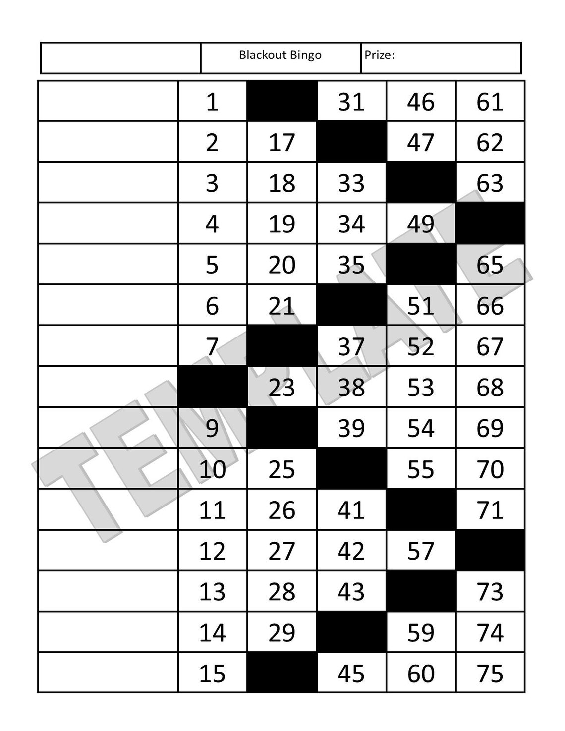 Single Custom Laminated Bingo Cards. Etsy