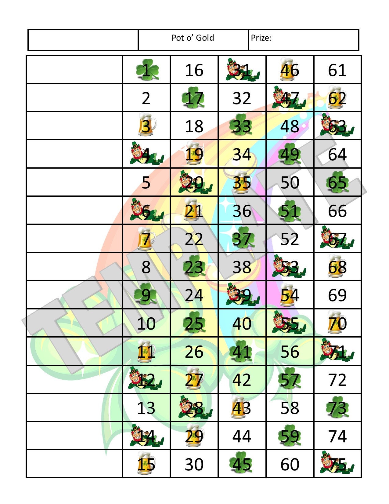 Single Custom Laminated Bingo Cards. Etsy